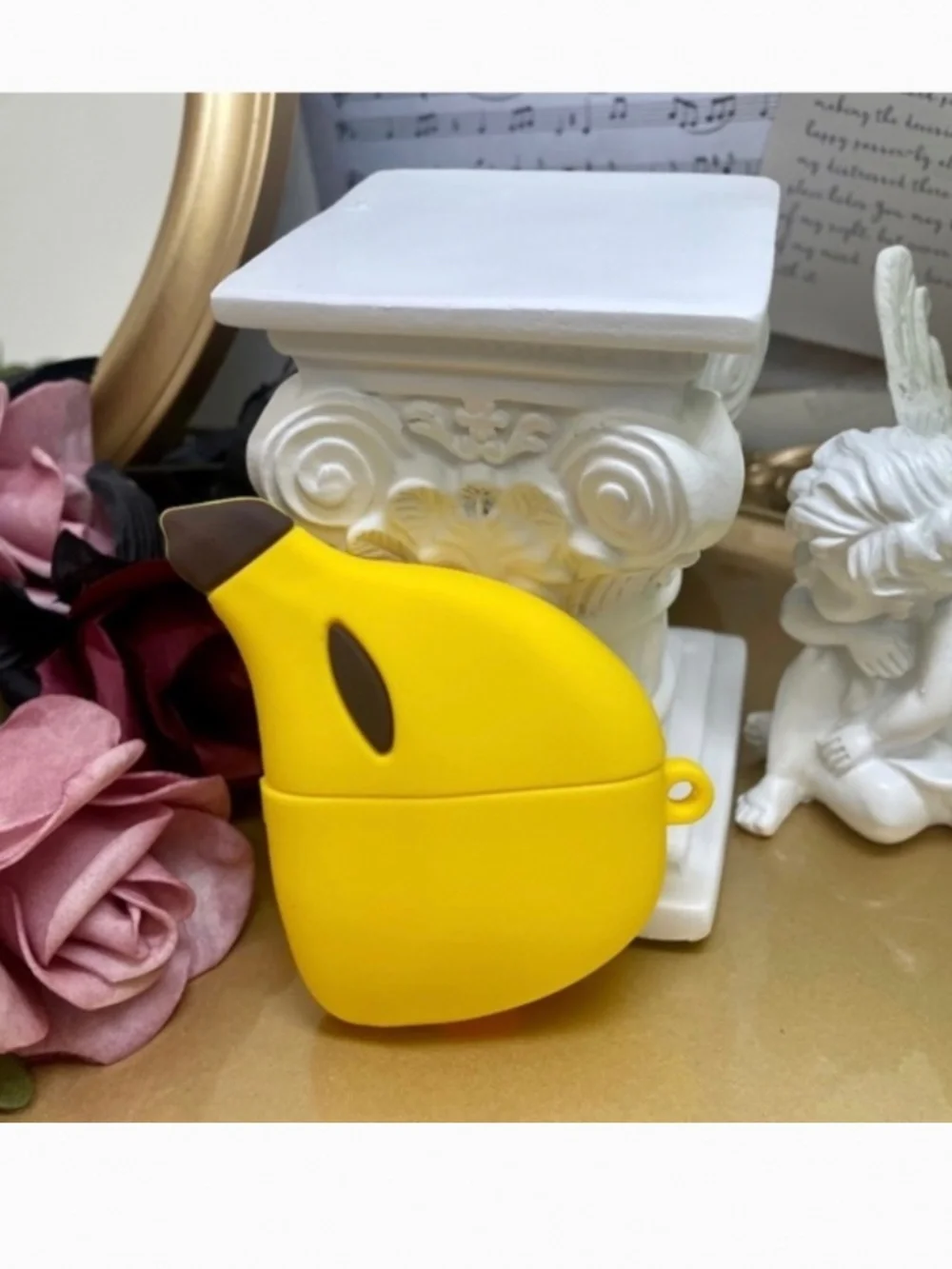 2 items.AirPods Pro1 fruit banana and spaceman case,Earphone Case Cover keychain